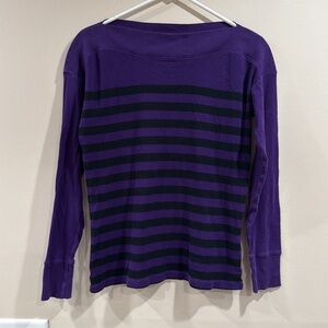 🔥Lauren Ralph Lauren Purple and Black Striped Women's Sweater